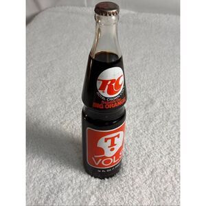 1975 TENNESSEE VOLS "SALUTE THE BIG ORANGE" FULL RC COLA SODA BOTTLE ROYAL CROWN